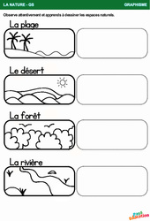 Espaces naturels - Graphisme : 2ème Harmos - PDF à imprimer