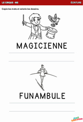 Magicienne et Funambule - Ecriture : 1ère Harmos - PDF à imprimer