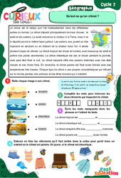 Qu'est - ce qu'un climat ? - Curieux de tout : 4ème, 5ème Harmos - PDF à imprimer