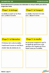 Les insectes - Savoir écouter en maternelle : 2ème Harmos - PDF à imprimer