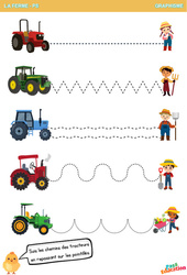 Les tracteurs - Les animaux de la ferme - Graphisme - PDF à imprimer