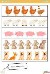 Les animaux mignons - La ferme - Logique - PDF à imprimer