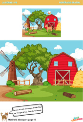 Les animaux de la ferme - Repérage spatial en maternelle - PDF à imprimer