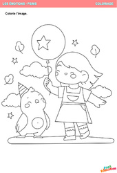 Les émotions - Coloriage - Se repérer dans l'espace en maternelle : 1ère Harmos - PDF à imprimer