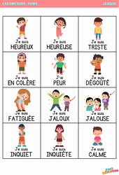 Les émotions - Vocabulaire : 1ère Harmos - PDF à imprimer