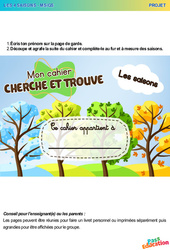 Cherche et trouve - Les 4 saisons - Projet en maternelle : 1ère, 2ème Harmos - PDF à imprimer