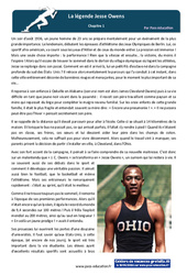 La légende Jesse Owens - Littérature - Jeux Olympiques : 9eme, 10ème Harmos - PDF à imprimer