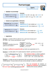 Pourcentages - Séquence complète : 11ème Harmos - PDF à imprimer