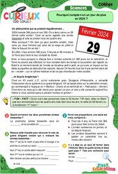 Pourquoi compte - t - on un jour de plus en 2024 ? - Curieux de tout : 9eme, 10ème, 11ème Harmos - PDF à imprimer