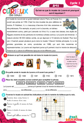 Qu'est - ce que le musée du Louvre et pourquoi est - il important ? - Curieux de tout : 4ème, 5ème Harmos - PDF à imprimer