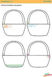 Paniers - Au marché - Graphisme : 2ème Harmos - PDF à imprimer