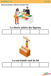 Nous allons au marché - Lecture : 2ème Harmos - PDF à imprimer