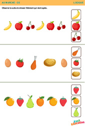 Au marché - Logique : 2ème Harmos - PDF à imprimer