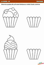 Cupcakes - A la cuisine - Graphisme : 2ème Harmos - PDF à imprimer