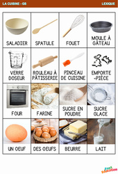 La cuisine - Lexique : 2ème Harmos - PDF à imprimer