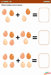 La cuisine - Nombres : 2ème Harmos - PDF à imprimer