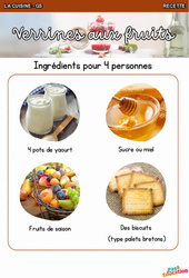 Verrines aux fruits - Recette - Découvrir l'écrit : 2ème Harmos - PDF à imprimer