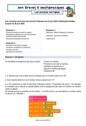 Mini Brevet de mathématiques  - Les annales corrigées 6 : 11ème Harmos - PDF à imprimer