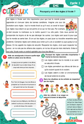 Pourquoi y a - t - il des règles à l’école ? - Curieux de tout : 4ème, 5ème Harmos - PDF à imprimer