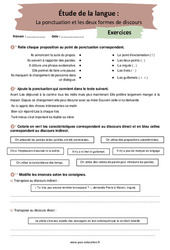 La ponctuation et les 2 formes de discours - Exercices corrigés : 10ème Harmos - PDF à imprimer