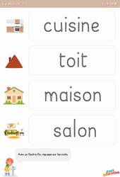 Repasse sur les mots avec un feutre fin - La maison - Ecriture : 2ème Harmos - PDF à imprimer