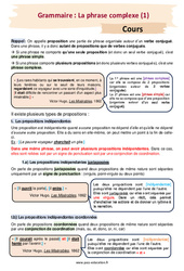 La phrase complexe (1) - Séquence complète : 10ème Harmos - PDF à imprimer