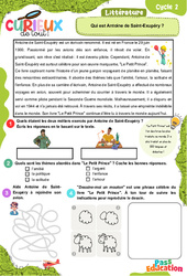 Qui est Antoine de Saint - Exupéry ? - Curieux de tout : 4ème, 5ème Harmos - PDF à imprimer