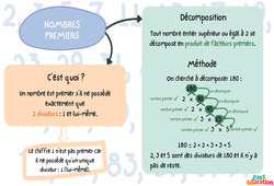 Nombres premiers - Carte mentale : 10ème Harmos - PDF à imprimer