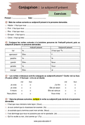 Le subjonctif présent - Exercices corrigés : 10ème Harmos - PDF à imprimer