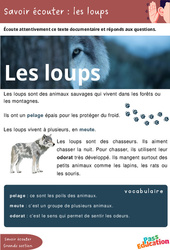 Les loups - Découvrir l'écrit : 2ème Harmos - PDF à imprimer