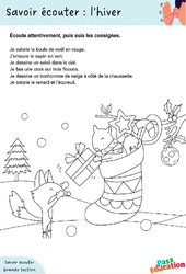 L'hiver - Découvrir l'écrit : 2ème Harmos - PDF à imprimer