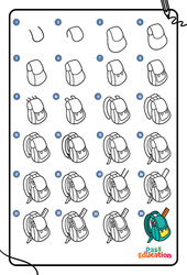 L'école - Dessins à étapes : 2ème Harmos, 3eme, 4ème Harmos - PDF à imprimer