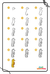 Hippocampe - Dessins à étapes : 2ème Harmos, 3eme, 4ème Harmos - PDF à imprimer