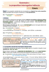 La proposition interrogative indirecte - Séquence complète : 10ème Harmos - PDF à imprimer