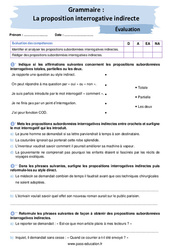 La proposition interrogative indirecte - Examen Evaluation avec les corrigés : 10ème Harmos - PDF à imprimer