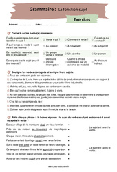 La fonction sujet - Exercices corrigés : 10ème Harmos - PDF à imprimer