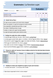 La fonction sujet - Examen Evaluation avec les corrigés : 10ème Harmos - PDF à imprimer