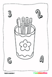 Boîte de crayons - Coloriage : 1ère, 2ème Harmos - PDF à imprimer