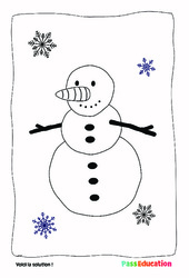 Monsieur Bonhomme de neige - Coloriage : 1ère, 2ème Harmos - PDF à imprimer