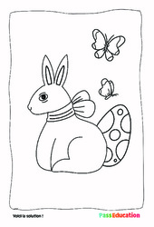 Le lapin de Pâques - Coloriage : 1ère, 2ème Harmos - PDF à imprimer