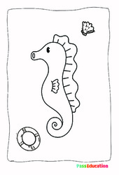 Hippocampe - Coloriage : 1ère Harmos - PDF à imprimer