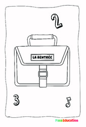 Cartable d'école - Coloriage : 1ère Harmos - PDF à imprimer