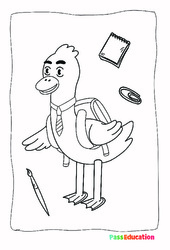 Canard à l'école - Coloriage : 3eme, 4ème Harmos - PDF à imprimer