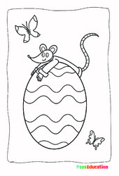 La petite souris de Pâques - Coloriage : 3eme, 4ème Harmos - PDF à imprimer