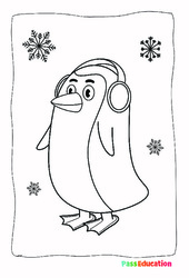 Le pingouin d'hiver - Coloriage : 3eme, 4ème Harmos - PDF à imprimer