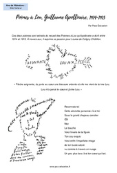 Poèmes à Lou (Guillaume Apollinaire) - Littérature : 10ème Harmos - PDF à imprimer