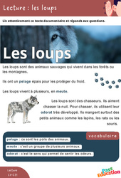 Les loups - Lecture : 3eme, 4ème Harmos - PDF à imprimer