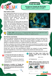 Exercice Pourquoi le Triangle des Bermudes éveille - t - il autant notre curiosité ? - Curieux de tout : 9eme, 10ème, 11ème Harmos - PDF à imprimer