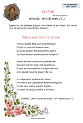 Ode à une femme aimée (Sappho) - Littérature : 10ème Harmos - PDF à imprimer