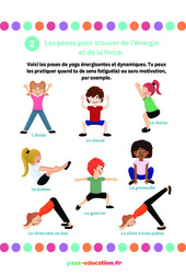 Trouvez de l’énergie et de la force - Posters - Poses Yoga : 3eme, 4ème, 5ème, 6ème, 7ème Harmos - PDF à imprimer